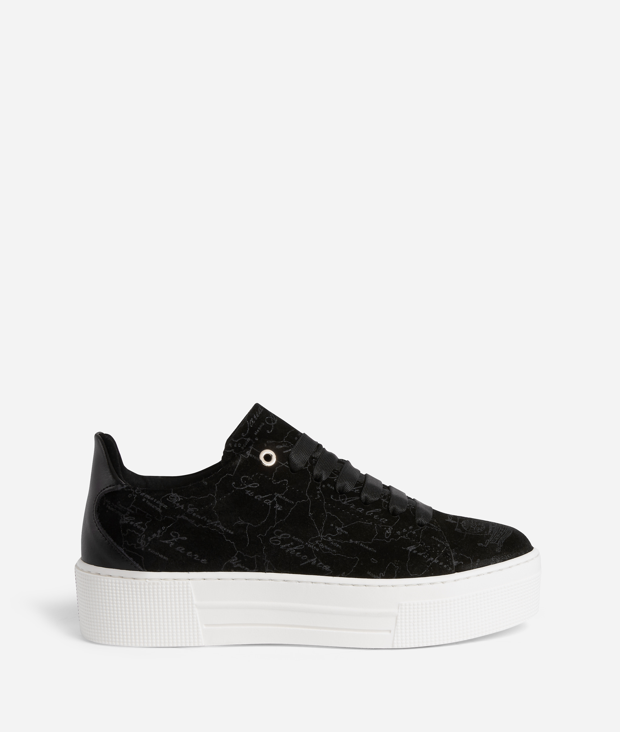Suede Map Sneakers in pelle scamosciata Nere
