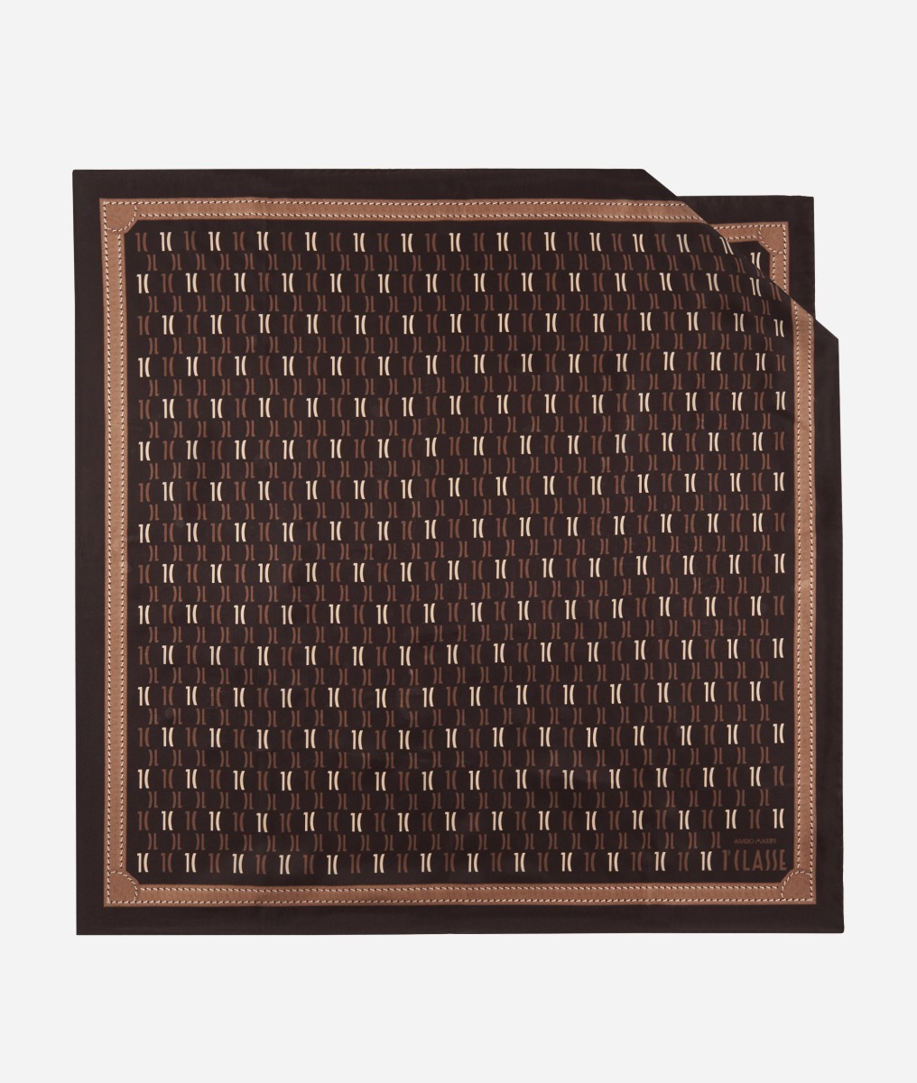 Foulard 1C Monogram 70 x 70 Marrone