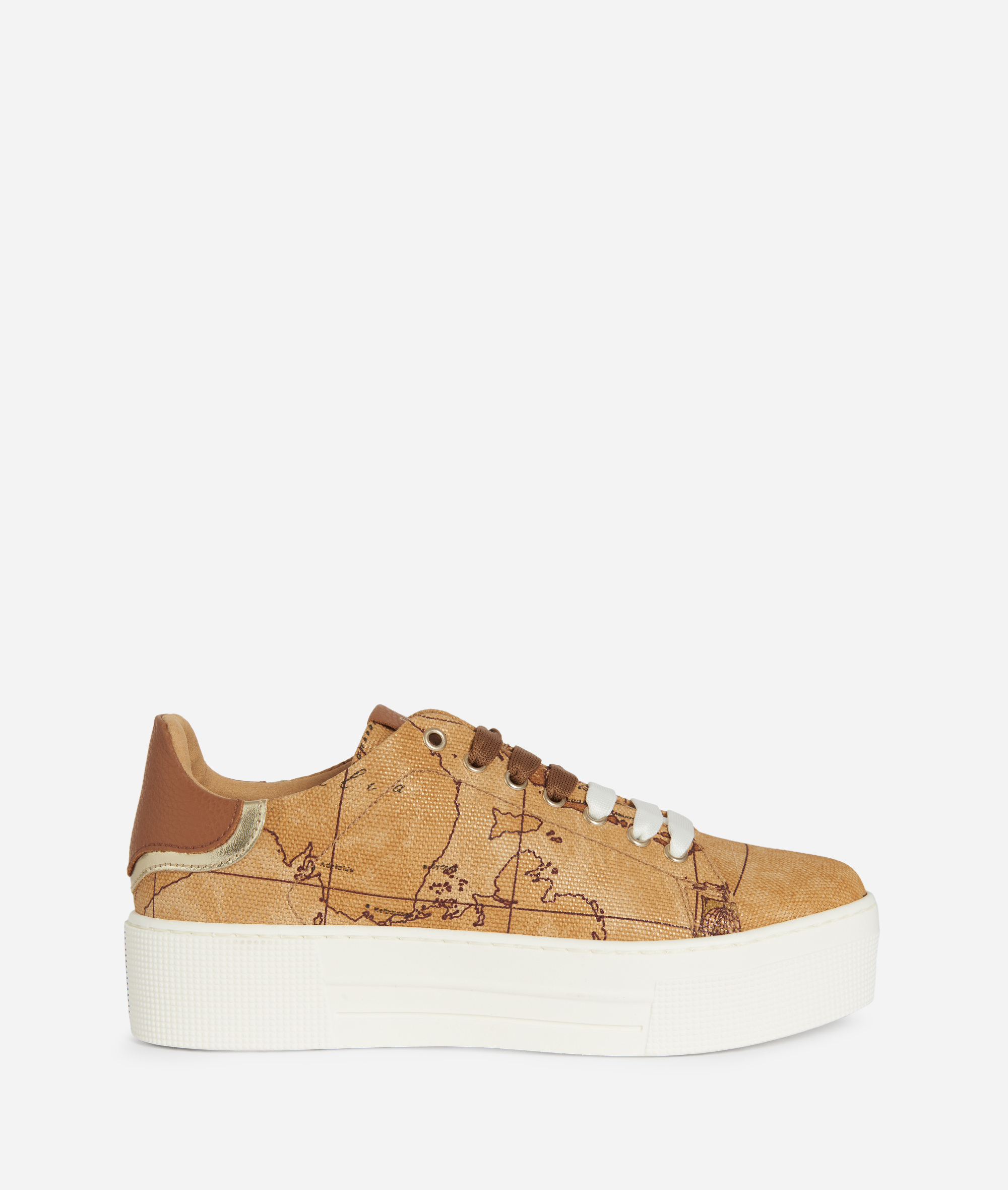 Sneakers in canvas stampa Geo Classic Cuoio