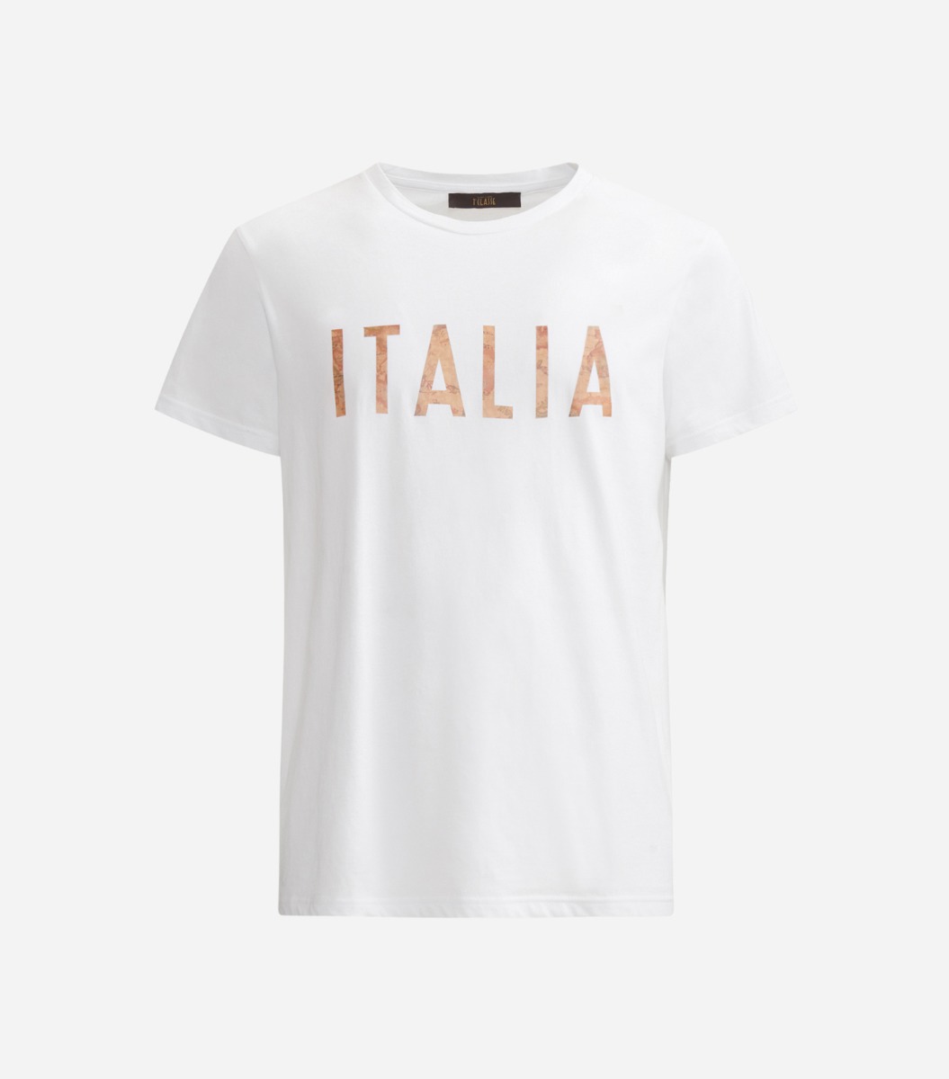 T-shirt uomo stampa Italia Bianca