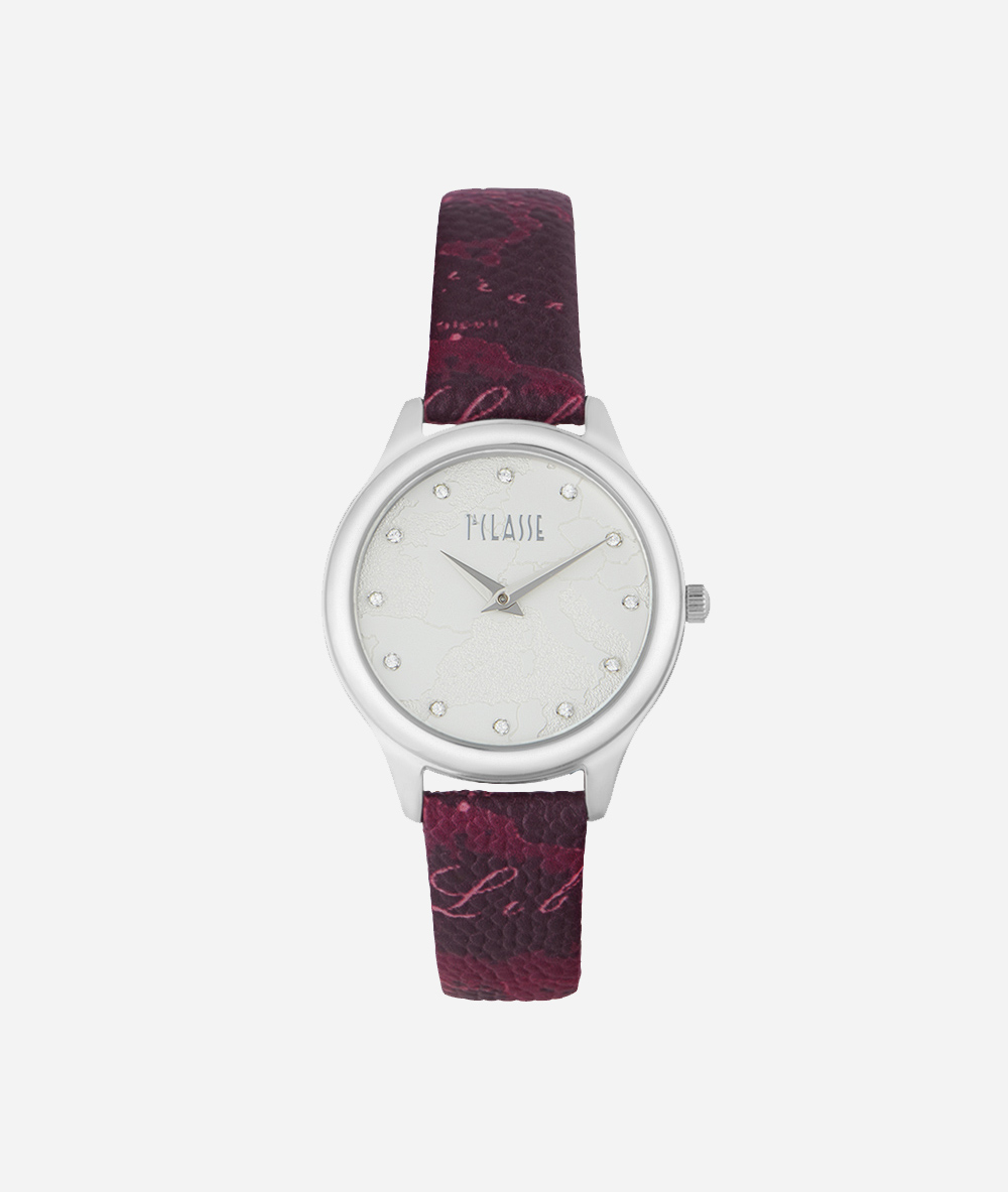 Alviero Martini - Ischia orologio con cinturino in pelle stampa geo red