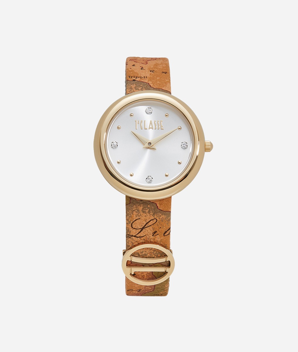 Antigua orologio con cinturino in pelle stampa Geo Classic