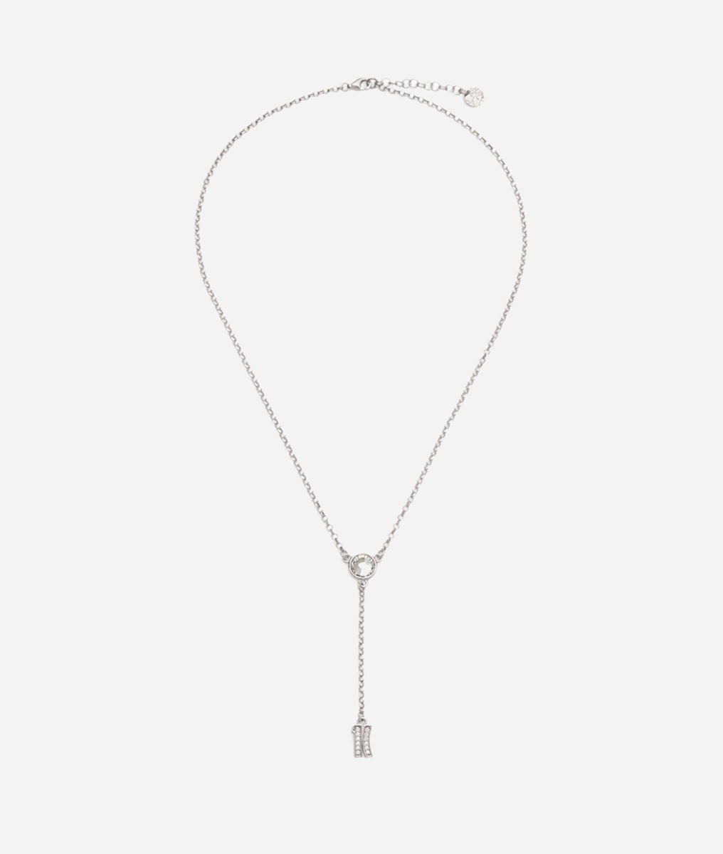Alviero Martini - Fifth avenue collana con pendente 1c in zirconi bianchi in argento