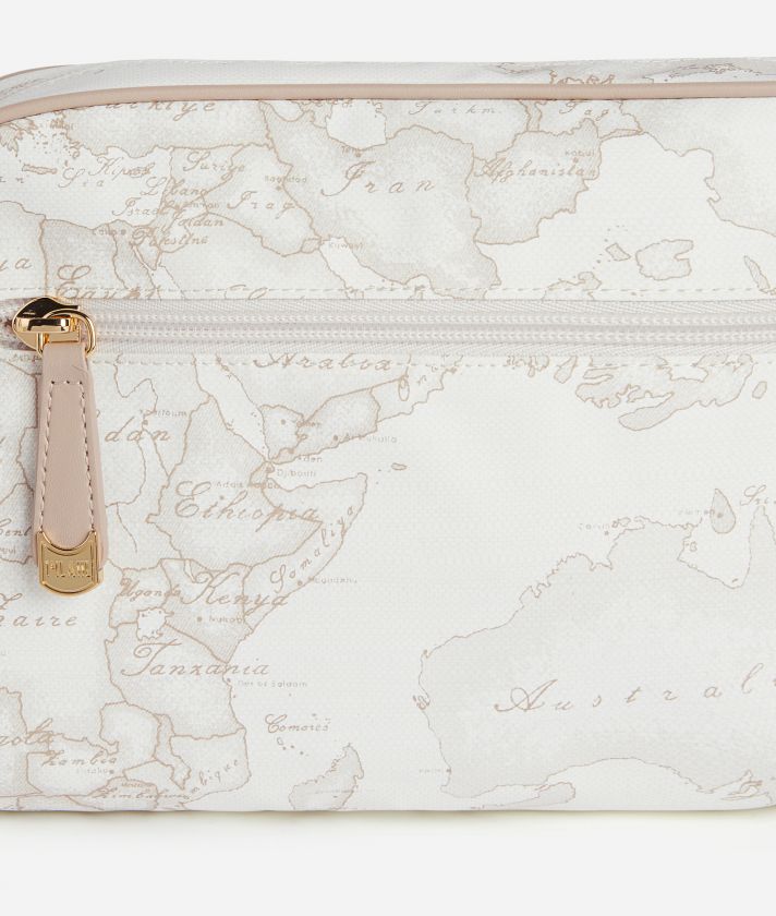 Geo Soft White reporter crossbody bag