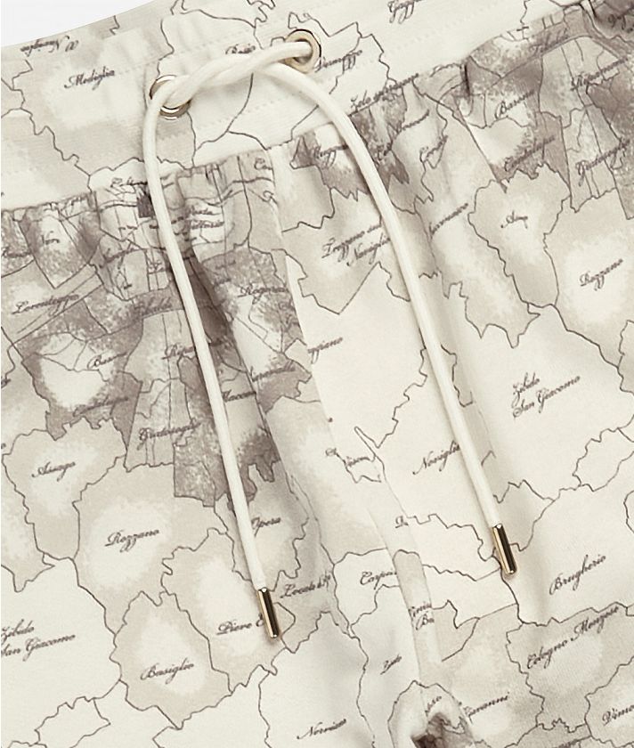 Pantalone in felpa stampa Geo Map Milano Bianco