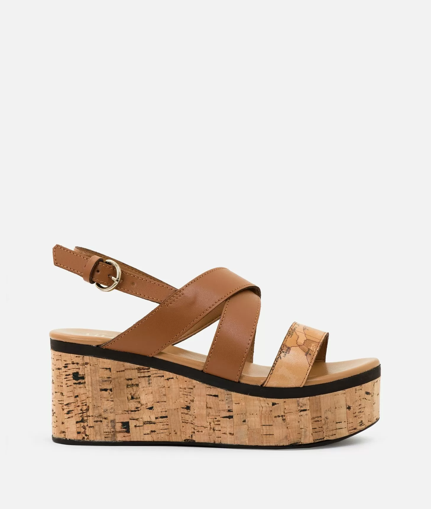ALVIERO MARTINI PRIMA CLASSE - Wedge sandal in smooth cowhide leather Brown