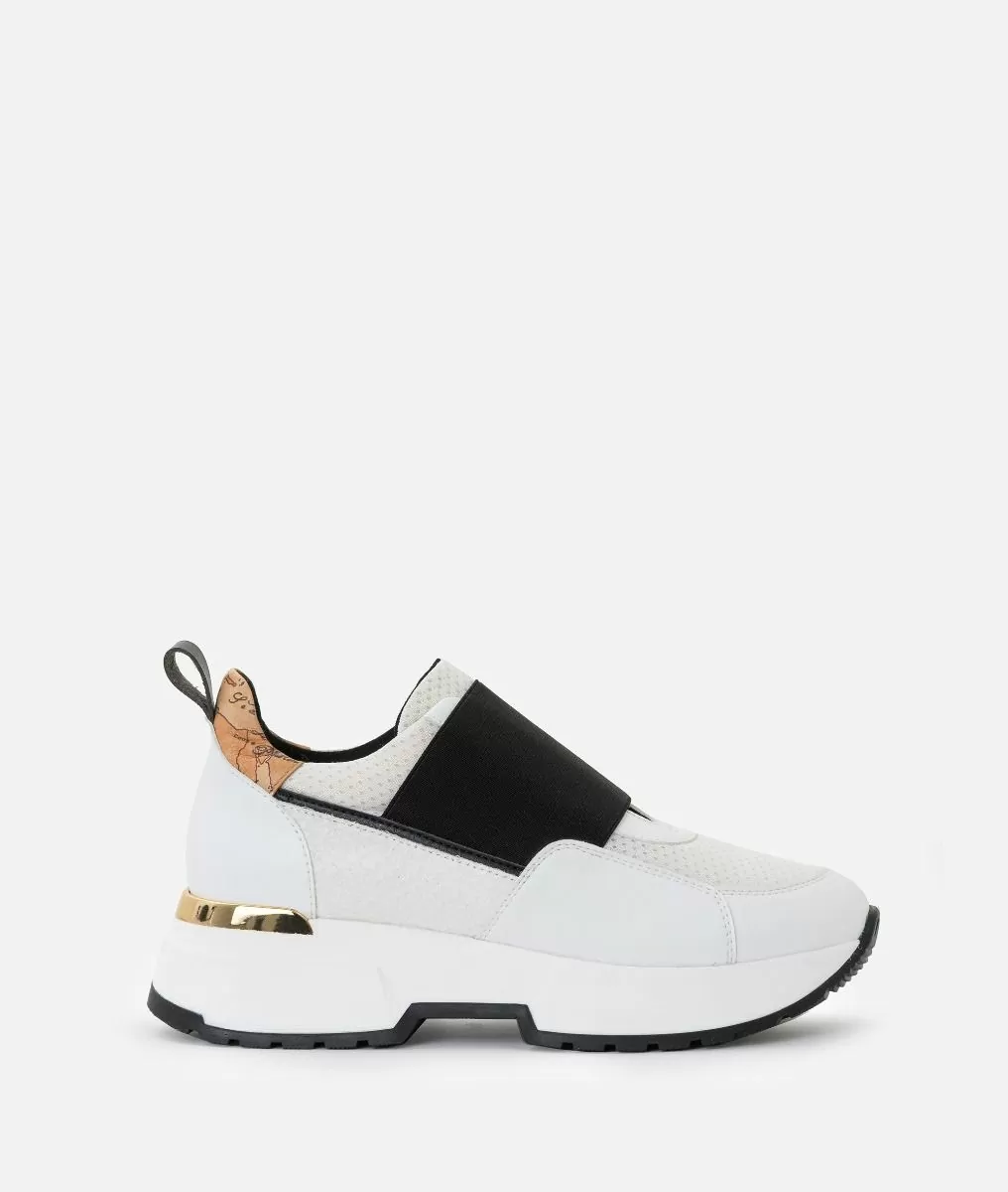 ALVIERO MARTINI PRIMA CLASSE - Sneaker con elastico in eco-leather White