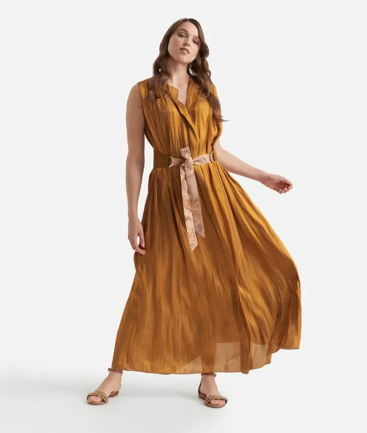 bronze long dress