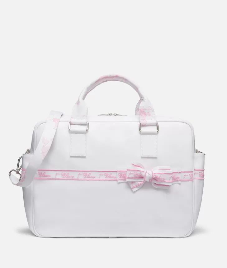 white leather changing bag