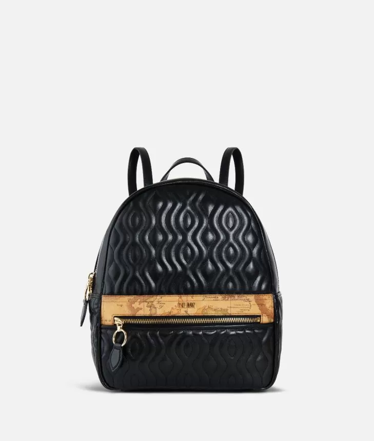 dune black quilted backpack